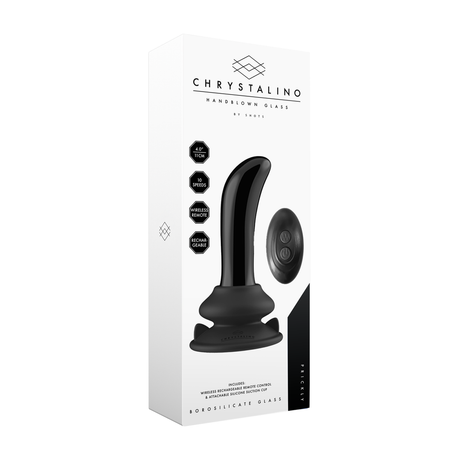 G-Punkt-Vibrator Glas mit Fernbedienung Schwarz 9,4 x Ø 2,9 cm