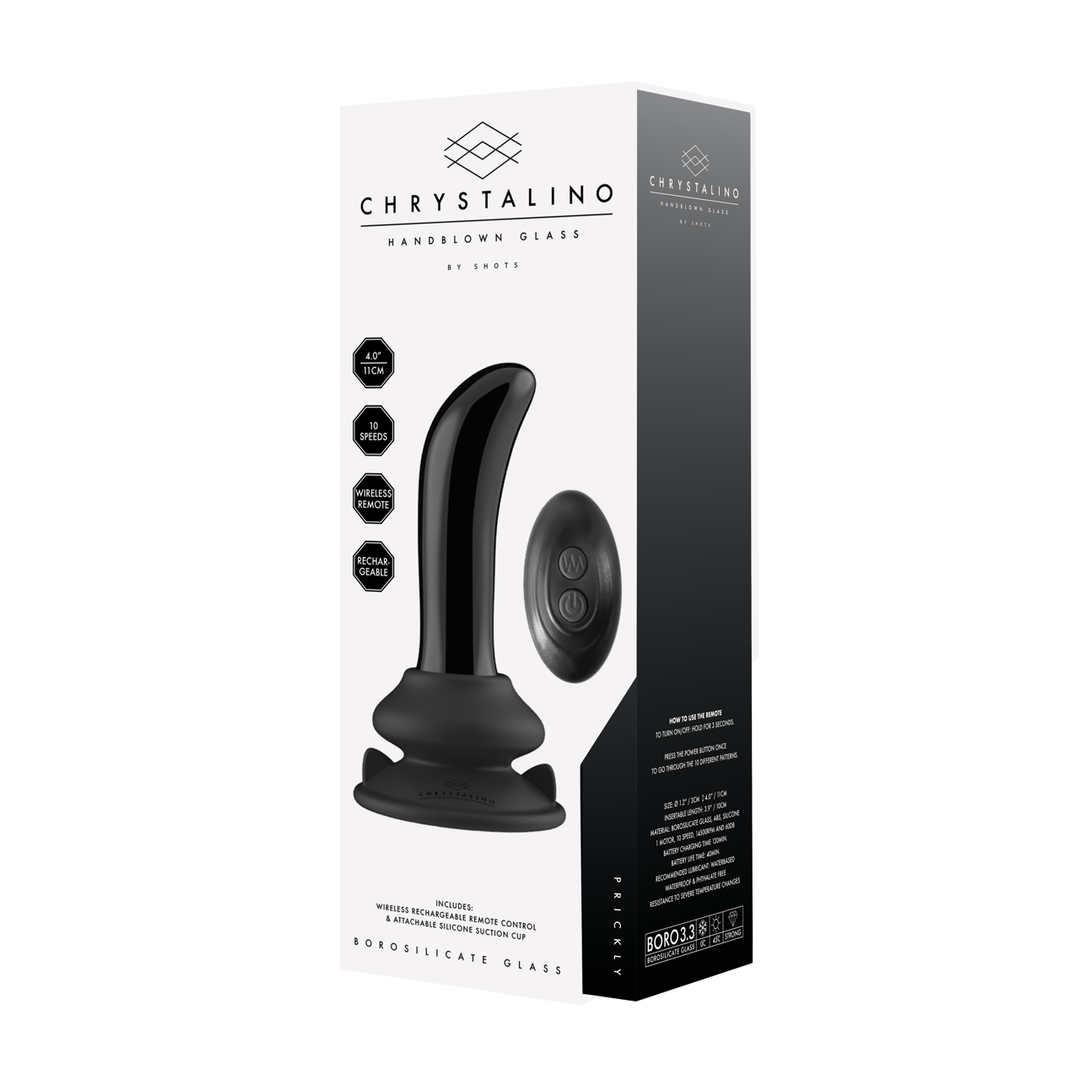 G-Punkt-Vibrator Glas mit Fernbedienung Schwarz 9,4 x Ø 2,9 cm