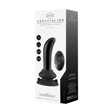 G-Punkt-Vibrator Glas mit Fernbedienung Schwarz 9,4 x Ø 2,9 cm