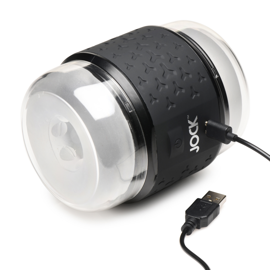 Doppel-Masturbator vibrierend Schwarz 10,7 x Ø 9,4 cm