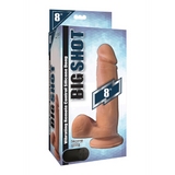 Dildo vibrierend Silikon mit Hoden und Fernbedienung Hautfarbe 17,8 cm