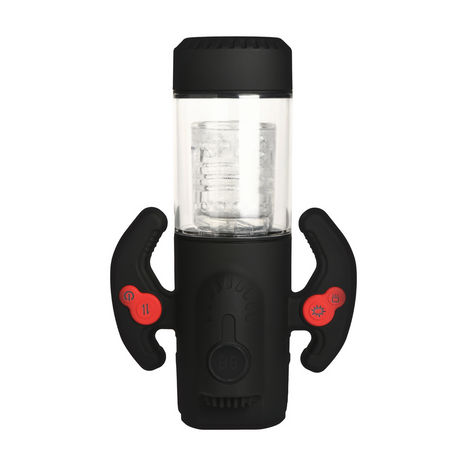 Masturbator Turbo Max rotierend, stoßend und saugend Schwarz/Rot 14,5 x Ø 8,4 cm
