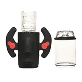 Masturbator Turbo Max rotierend, stoßend und saugend Schwarz/Rot 14,5 x Ø 8,4 cm