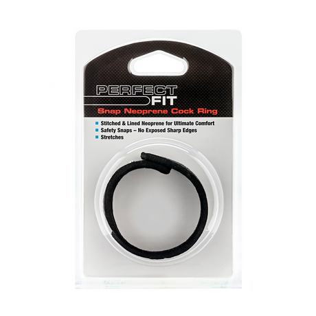 Penisring-Set Neopren mit Druckknöpfen Schwarz 20 cm