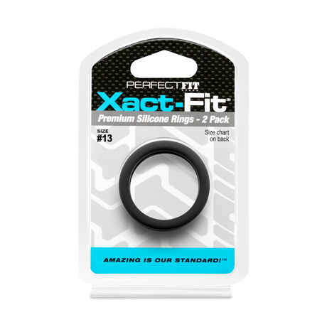 Penisring Xact-Fit 2er-Pack Schwarz 4,3 x Ø 13,6 cm