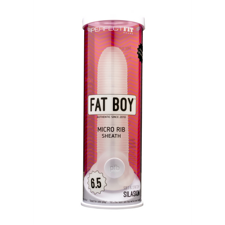 Dildo Fat Boy Penishülle mit Mikro-Rippen Durchsichtig 14 x Ø 12,5 cm