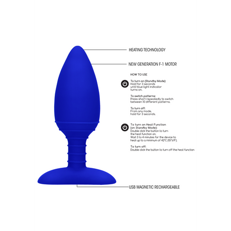 Analplug Glow mit Wärmefunktion Blau 12 x Ø 3,8 cm – Ansicht 6