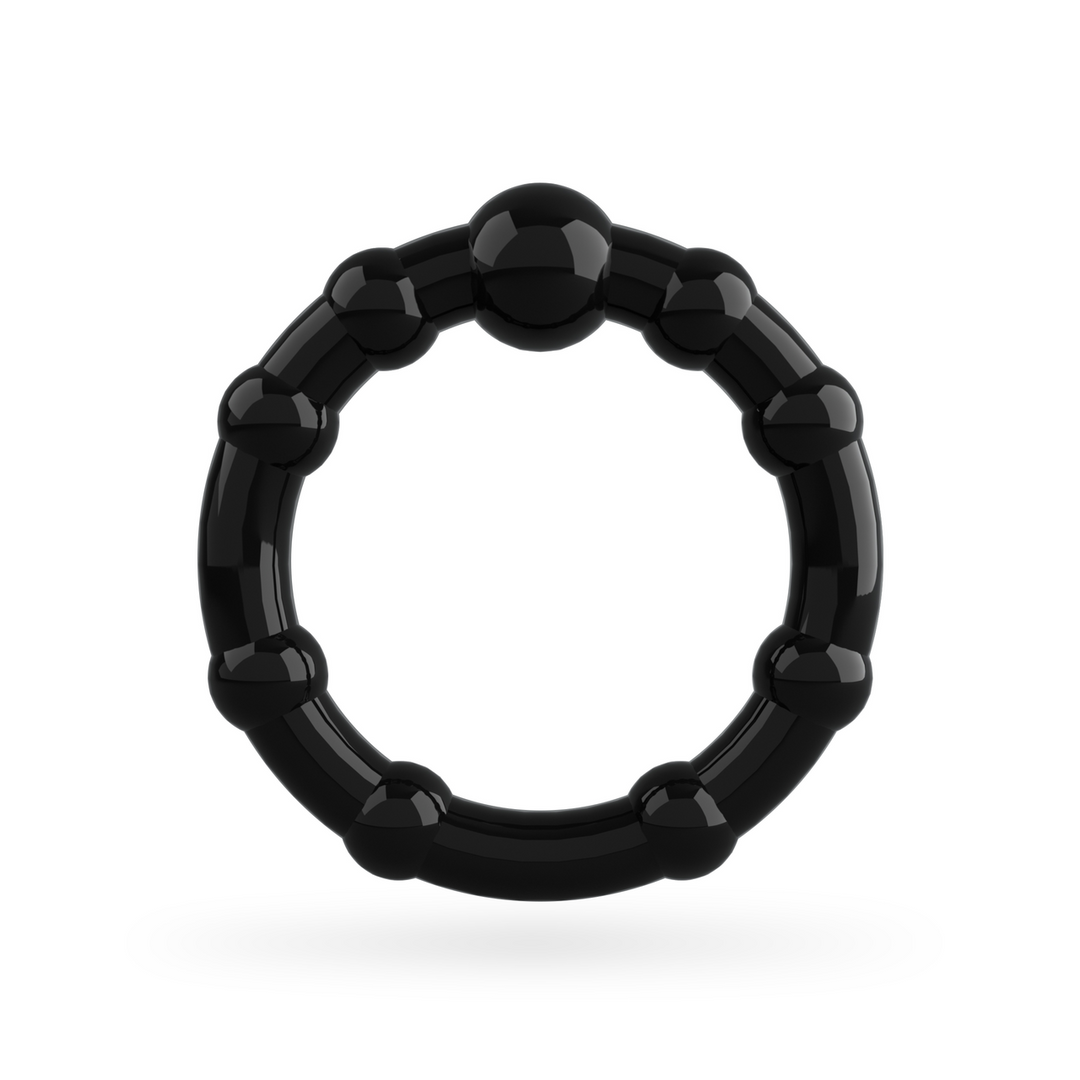 Penisring-Set Triple Bead Schwarz 6,5 x Ø 2,5 cm