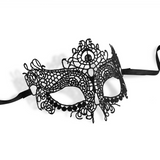 Maske Mystica aus Spitze Schwarz 9 cm