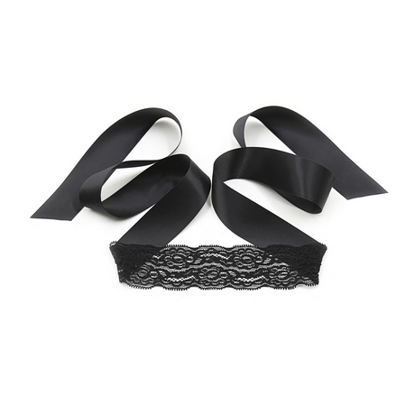 Bondage-Set Lace Me Up mit Spitze Schwarz 11,5 cm