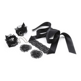 Bondage-Set Lace Me Up mit Spitze Schwarz 11,5 cm