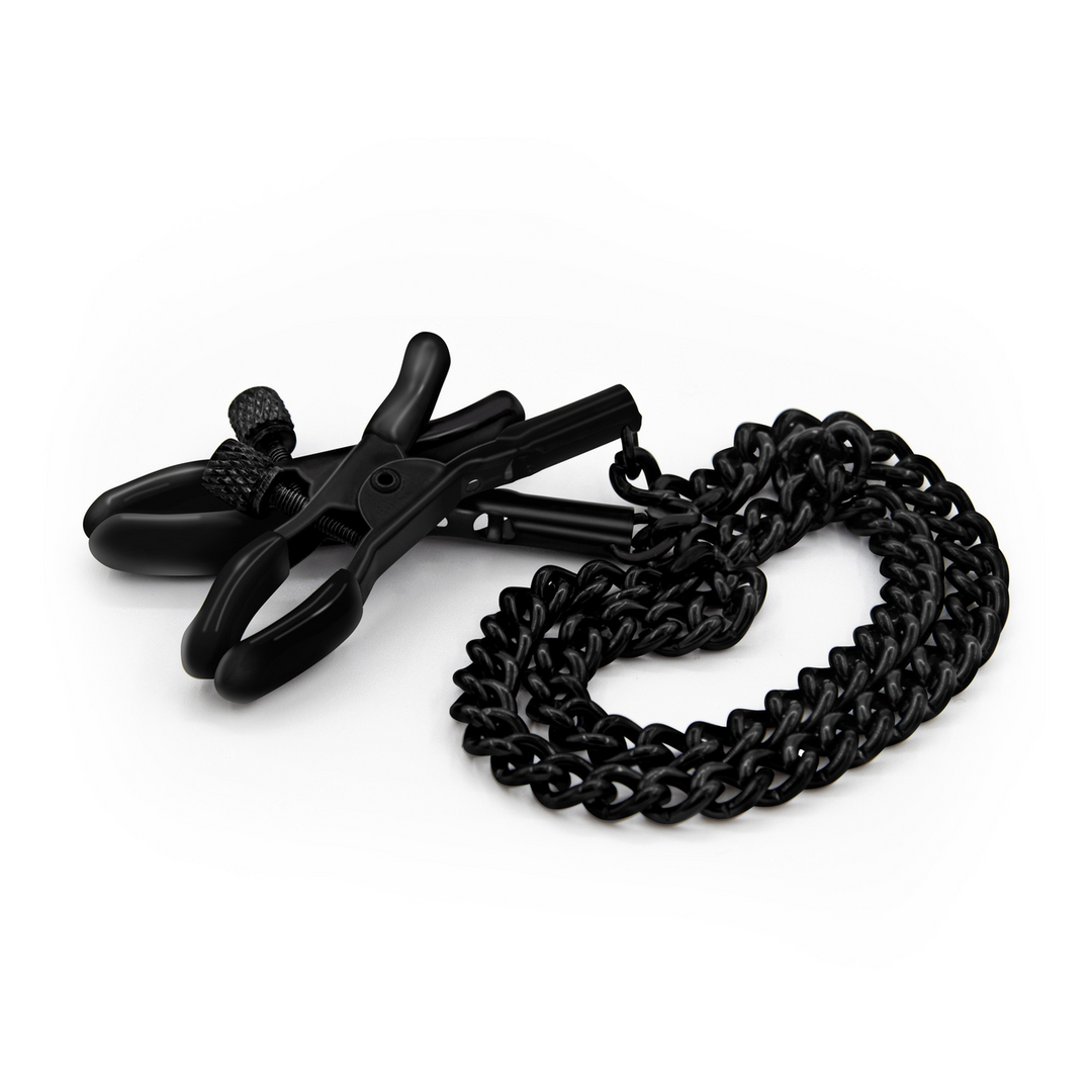 Nippelklemmen mit Kette Schwarz 7 x Ø 1 cm