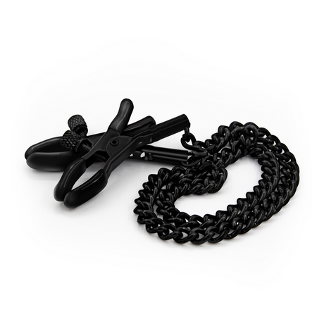 Nippelklemmen mit Kette Schwarz 7 x Ø 1 cm