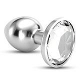 Analplug Bijou mit Schmuckstein Silber/Durchsichtig 7 x Ø 3,3 cm