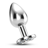 Analplug Bijou mit Schmuckstein Silber/Durchsichtig 7 x Ø 3,3 cm
