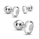 Anal-Set Bijou Train Trio 3 Schmuck-Plugs Silber/Durchsichtig 8,5 cm