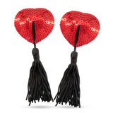 Nippel-Tasseln Bettie Boobs Schwarz/Rot 7 cm