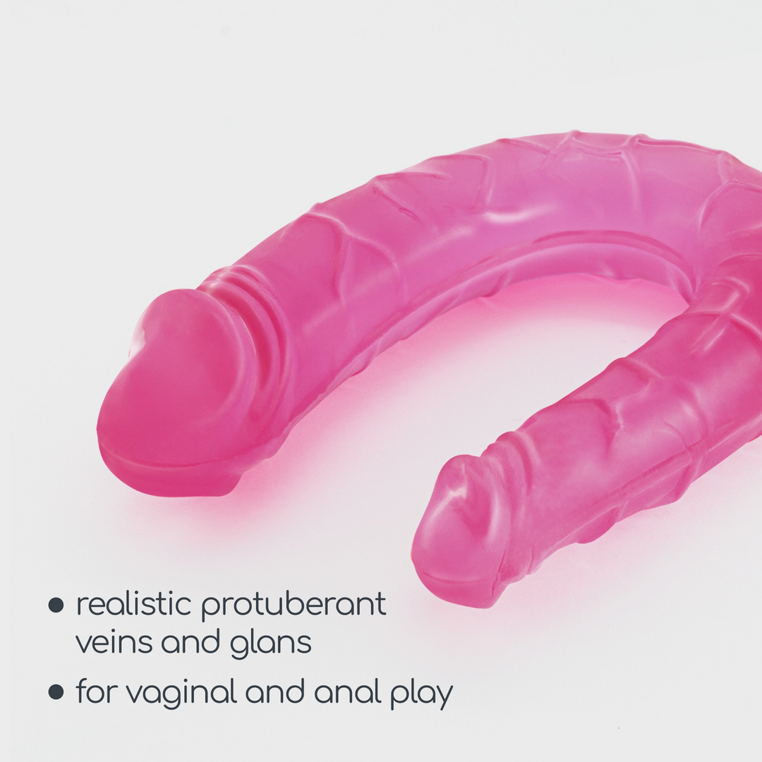 Doppeldildo Deep Diver mit Anal-Gleitgel Pink 10,5 x Ø 3,2 cm