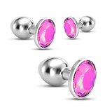 Anal-Set Bijou Train Trio 3 Schmuck-Plugs Silber/Durchsichtig 8,5 cm