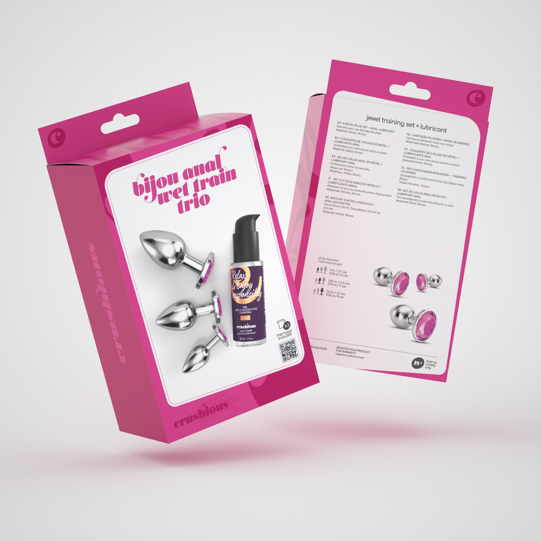 Anal-Set Bijou Wet Train Trio 3 Schmuck-Plugs Silber/Durchsichtig 8,5 cm