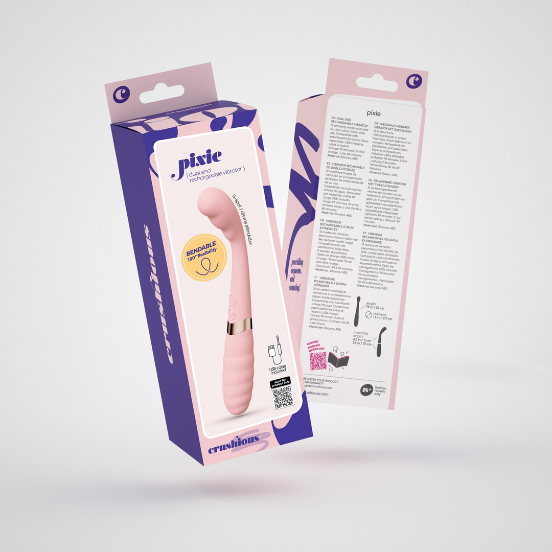 Dual-Vibrator Pixie flexibel Pink 11 x Ø 2,9 cm