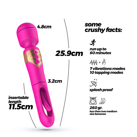 Massagestab Big Ben Dual mit Flicker Violett 25,9 cm