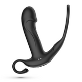 Prostata-Vibrator Magoo mit Stoßfunktion Penisring und Fernbedienung Schwarz 14 cm