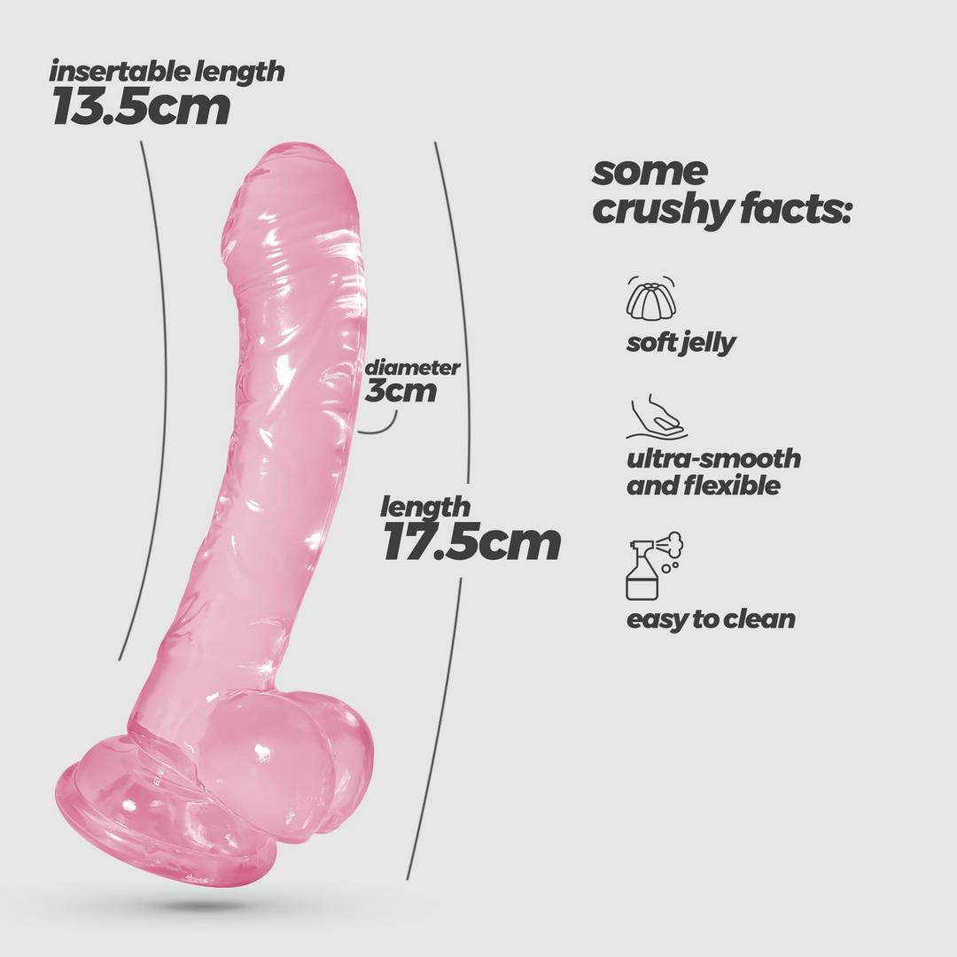 Analdildo Hudini Jelly flexibel Pink 13,5 x Ø 3 cm