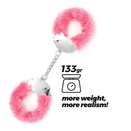 Handschellen Spangle Metall mit Plüsch Pink