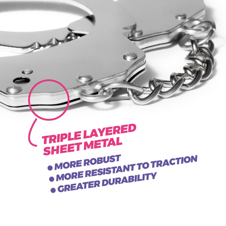Handschellen Spangle Metall mit Plüsch Pink