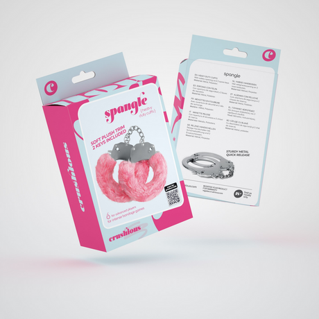 Handschellen Spangle Metall mit Plüsch Pink