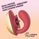 Paar-Vibrator Arcane mit Zungenfunktion Rot/Gold