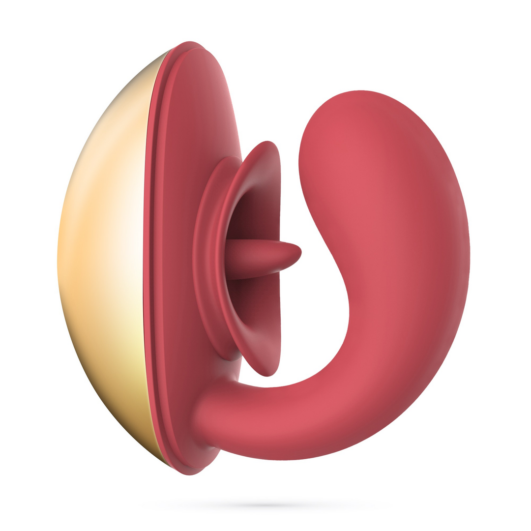 Paar-Vibrator Arcane mit Zungenfunktion Rot/Gold