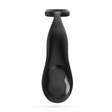 Prostata-Vibrator Erixos mit Hodenriemen und Penisring Schwarz 14,5 cm
