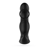 Prostata-Vibrator Erixos mit Hodenriemen und Penisring Schwarz 14,5 cm