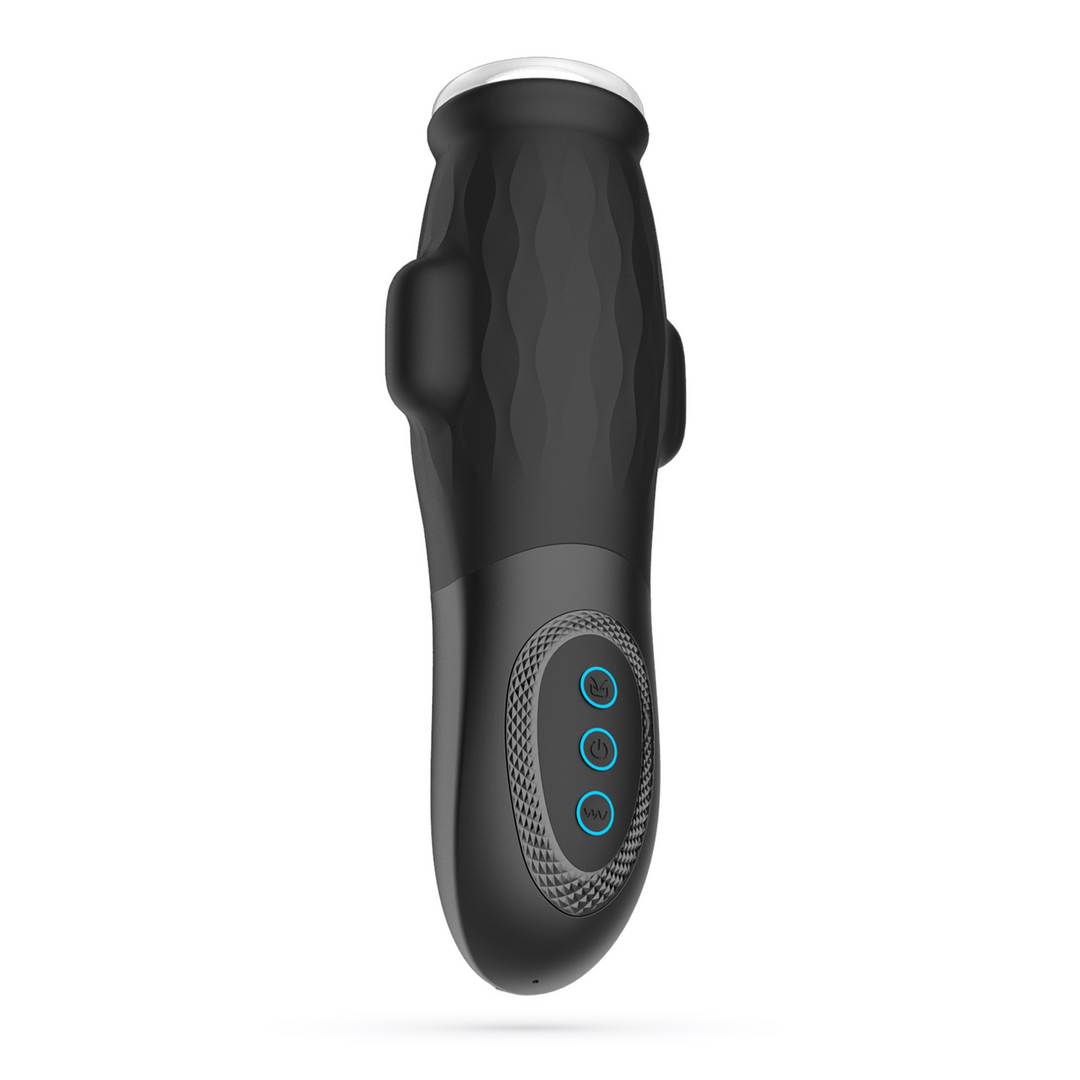 Masturbator Gargantua mit Saugfunktion und Gleitgel Schwarz 11 cm