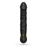 Realistischer Dildo Magnus Bend flexibel mit Vibration Schwarz 16,5 x Ø 3,6 cm