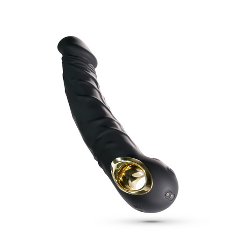 Realistischer Dildo Magnus Bend flexibel mit Vibration Schwarz 16,5 x Ø 3,6 cm