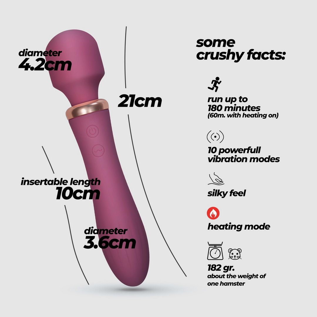 Massagestab Jinx Dual mit Wärmefunktion Rose Pink 10 x Ø 3,6 cm