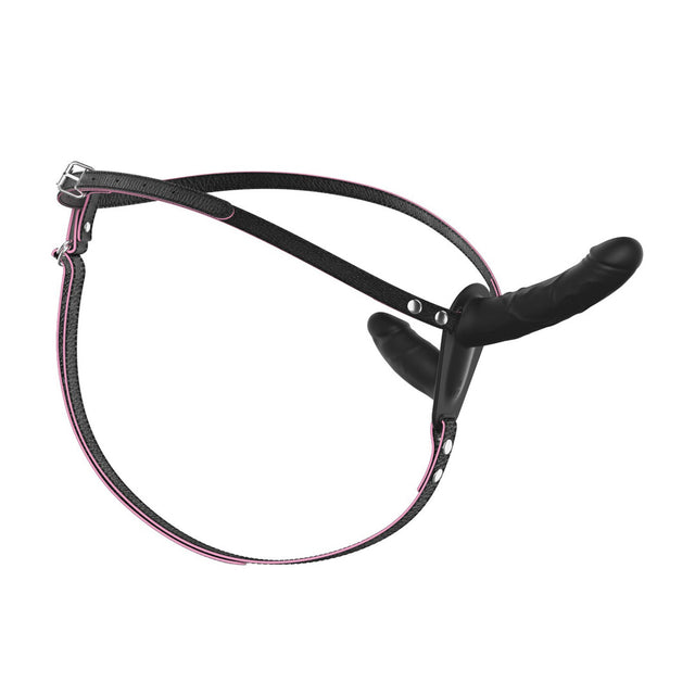 Strap-on Crushious Labionda Doppel-Harness mit Fernbedienung Schwarz 24 x Ø 3,7 cm