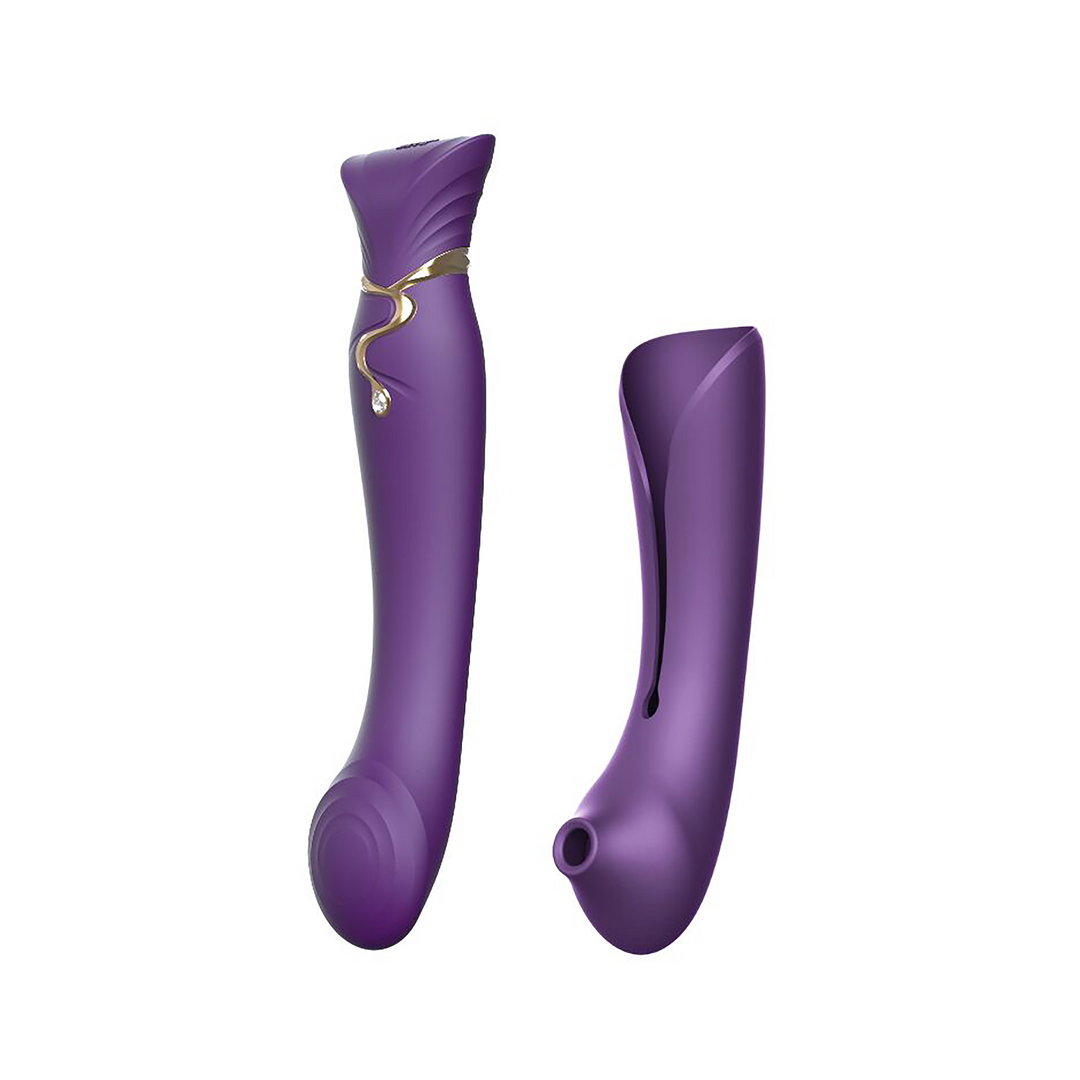 G-Punkt-Vibrator Queen mit Luftdruckstimulator Rot 11,5 x Ø 3,5 cm