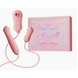 Saug-Vibrator mit Pumpe und Aufsätzen Pink 15 cm