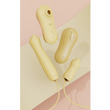 Saug-Vibrator mit Pumpe und Aufsätzen Pink 15 cm