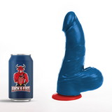 Realistischer Dildo Thor M gebogen mit Hoden Blau 15 x Ø 6,5 cm
