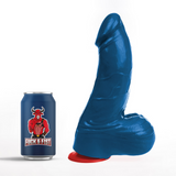 Realistischer Dildo Thor L gebogen mit Hoden Blau 18 x Ø 8 cm