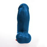 Realistischer Dildo Thor XL gebogen mit Hoden Blau 21 x Ø 9 cm