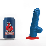 Realistischer Dildo Tyr S mit Hoden Blau 10,5 x Ø 4 cm