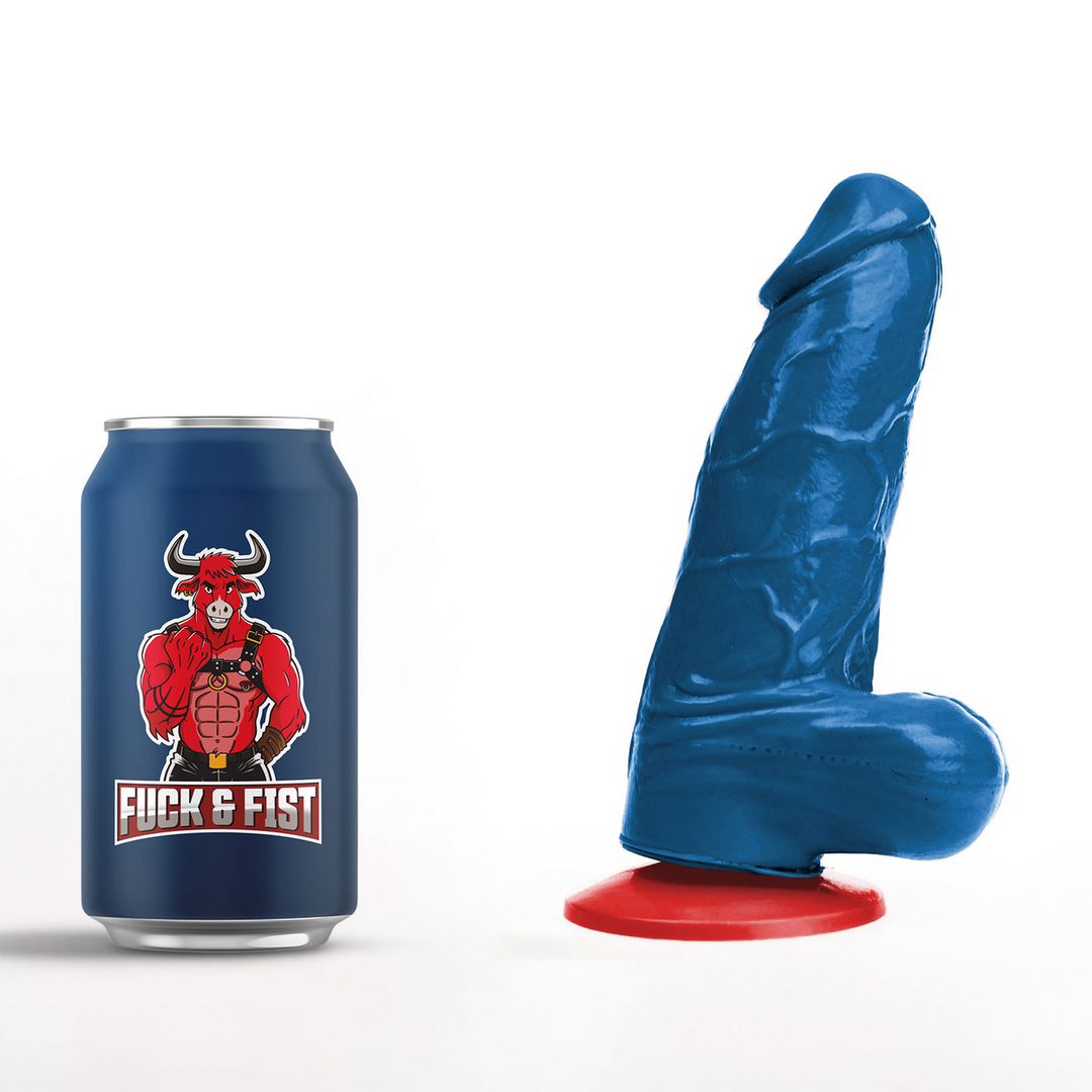 Realistischer Dildo Freyr S mit Hoden Blau 12 x Ø 5 cm