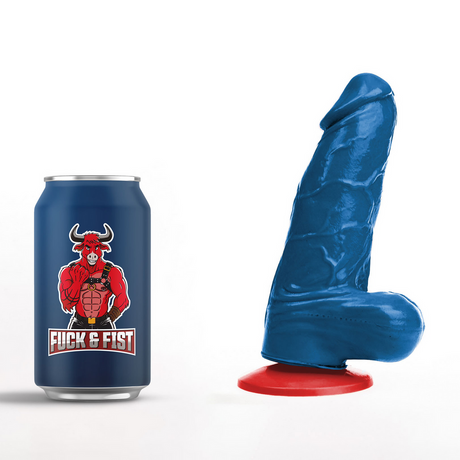 Realistischer Dildo Freyr S mit Hoden Blau 12 x Ø 5 cm