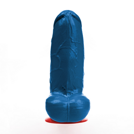 Realistischer Dildo Freyr XL mit Hoden Blau 21 x Ø 9 cm